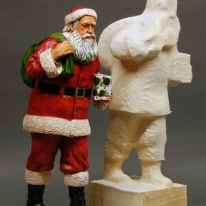 Santa carving and Santa Roughout