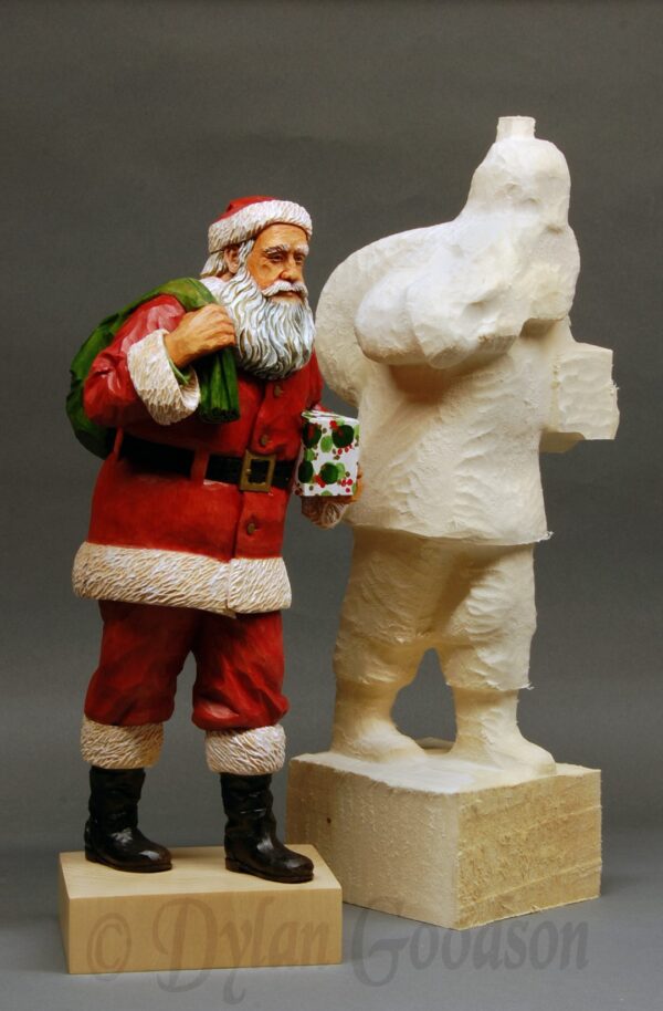 Santa carving and Santa Roughout