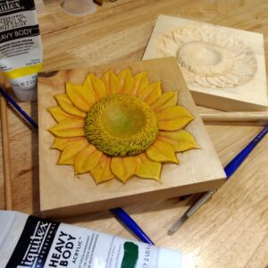Carving a Beginner Sunflower in Relief - Online Instructional Video