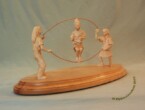 Girls jumping rope carved by dylan goodson