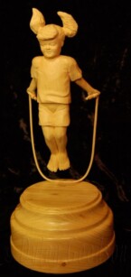 Girl jumping rope carved by dylan goodson