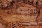 close up of dylan goodson's carving of the mabry mill
