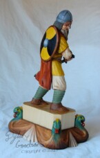 Dylan's woodcarving of a viking warrior