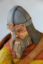 Dylan's woodcarving of a viking warrior