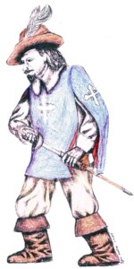 Drawing of a French Musketeer